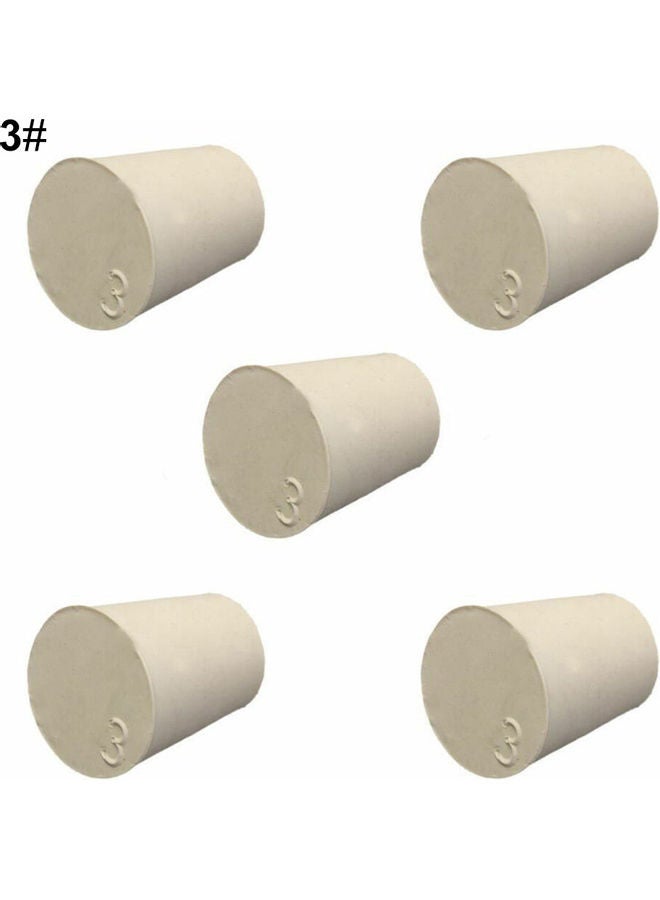 Generic - 5Pcs Solid Rubber Stoppers Plug Bungs Laboratory Bottle Tube Sealed Lid Corks Grey 20*10*20cm - Image 1
