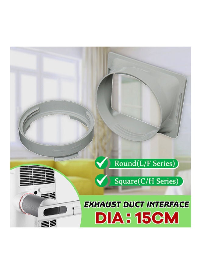 Round/Square Shaped Exhaust Duct Interface for 15cm Portable Air Conditioner PC Silver Square C/H Series 20*10*20cm
