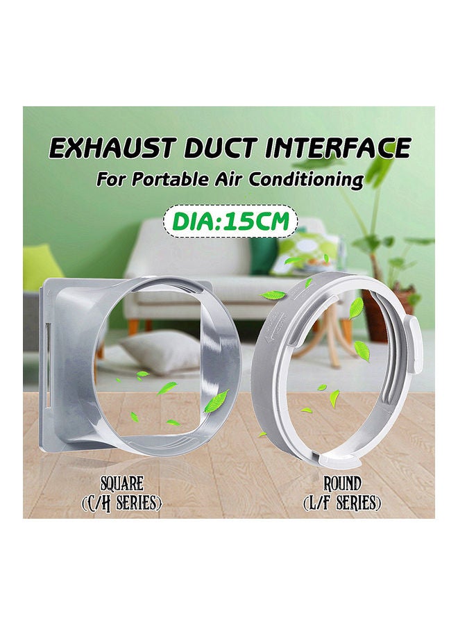 Round/Square Shaped Exhaust Duct Interface for 15cm Portable Air Conditioner PC Silver Square C/H Series 20*10*20cm
