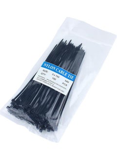 Generic 100Pcs 150mm Durable Self-Locking Fireproof Nylon Cable Ties Binding Wrap Straps Black 20*10*20cm  - Image 1