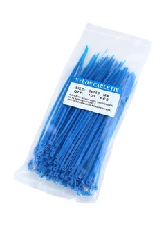 Generic 100Pcs 150mm Durable Self-Locking Fireproof Nylon Cable Ties Binding Wrap Straps Blue 20*10*20cm  - Image 1