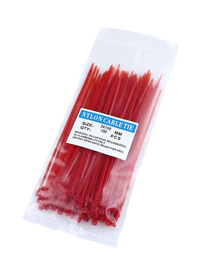 100 قطعة من أربطة كابل النايلون المتينة ذاتية القفل مقاس 150 مم مقاومة للحريق وردي 20*10*20سم - Image 5