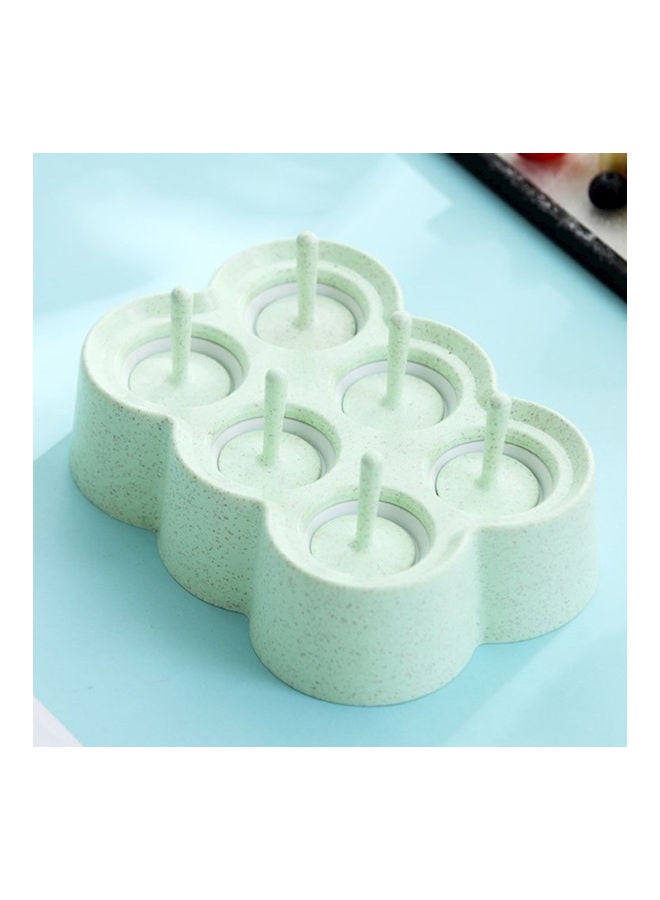 6 Grids Ice Cream Mold Wheat Straw Diy Fruit Ice Cube Maker Mould Kitchen Accessories Mint Green 18*18*18cm - Image 1