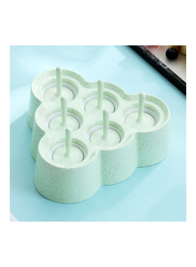 6 Grids Ice Cream Mold Wheat Straw Diy Fruit Ice Cube Maker Mould Kitchen Accessories Mint Green 18*18*18cm - Image 1