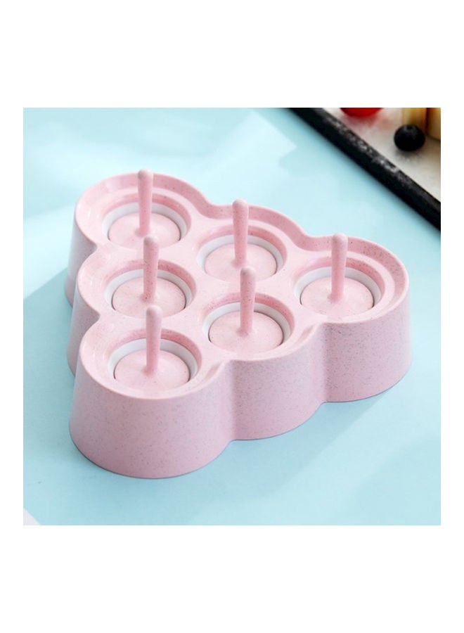 6 Grids Ice Cream Mold Wheat Straw Diy Fruit Ice Cube Maker Mould Kitchen Accessories Elegant pink 18*18*18cm - Image 1