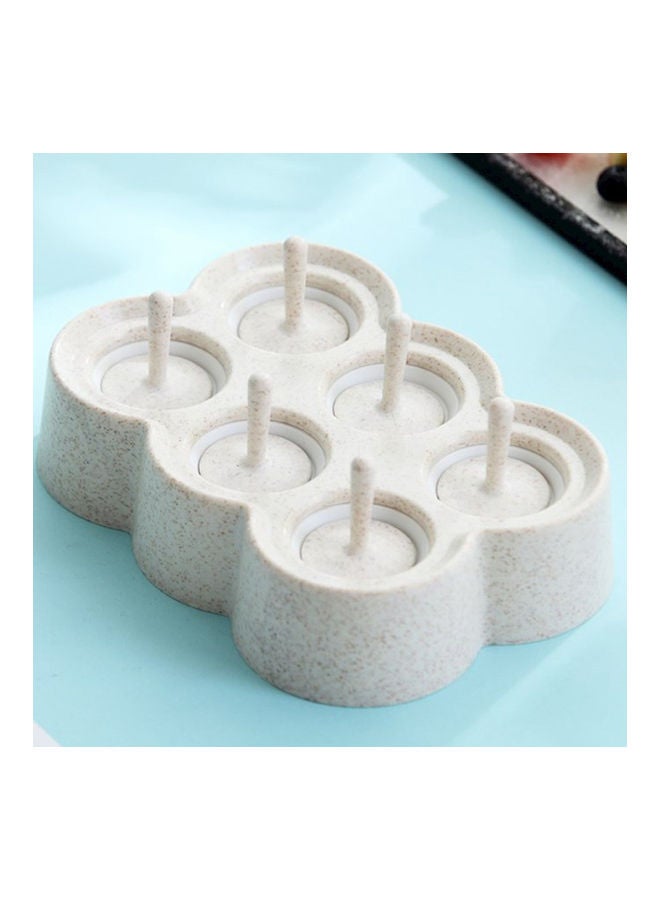 6 Grids Ice Cream Mold Wheat Straw Diy Fruit Ice Cube Maker Mould Kitchen Accessories beige 18*18*18cm  - Image 1