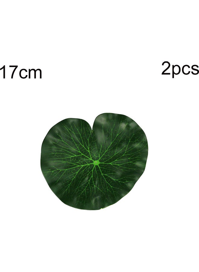 2-Piece Artificial Floating Lotus Leaves Green 17cm 
