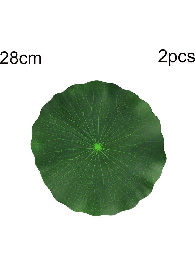 2-Piece Artificial Floating Lotus Leaves Green 28cm  - Image 1