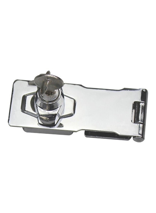 Plating Self Locking Security Hasp Staple 2 Keys Cabinet Lock Drawer Padlock Silver 20*10*20cm - Image 1