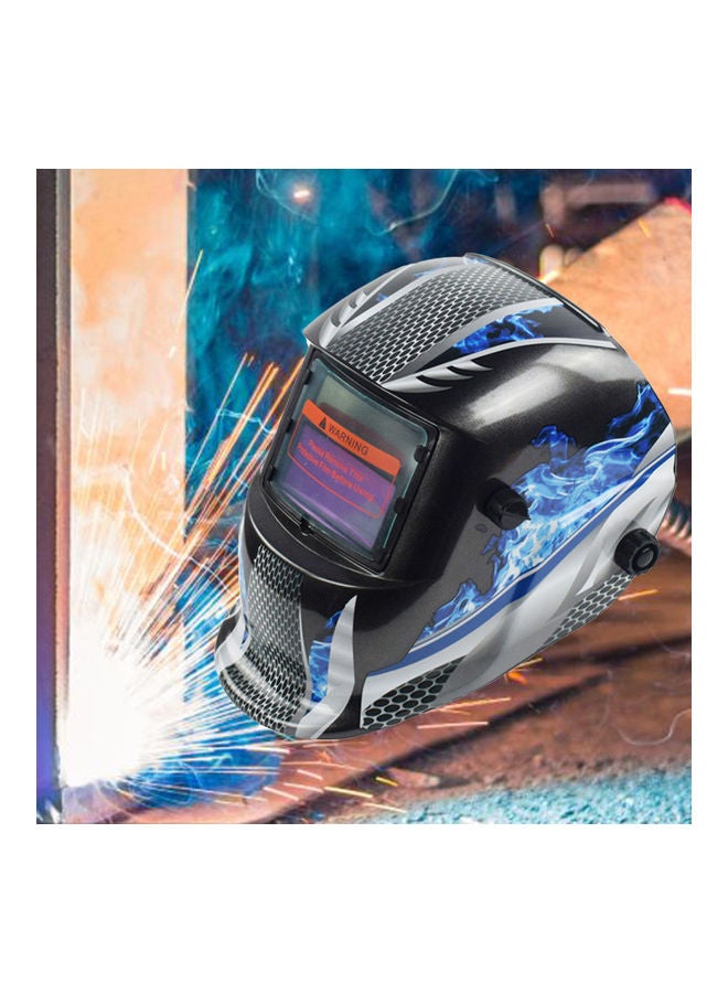 Rechargeable Big View Solar Welding Helmet Auto Darkening Welder Goggles Mask Black + Blue 20*10*20cm - Image 2