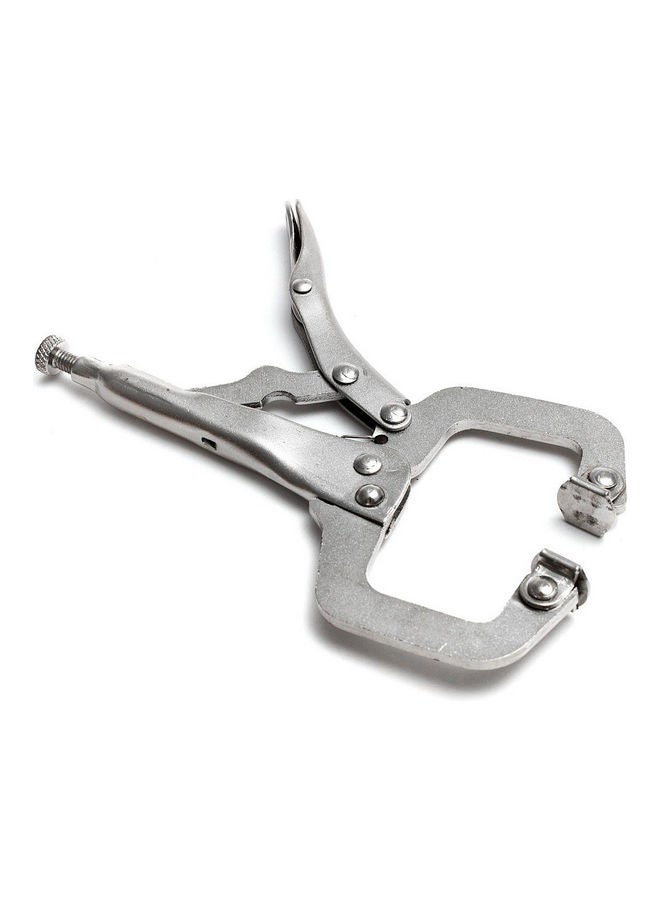 Generic Multifunctional 6 inch Metal C-Clamp Round Mouth Vise Grip Locking Plier Wrench Silver 20*10*20cm  - Image 4