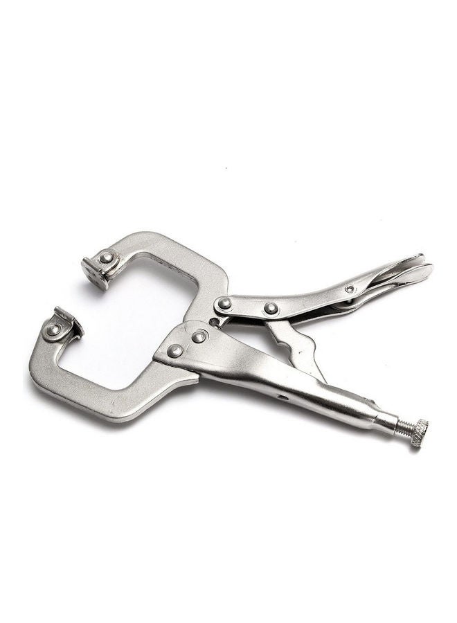 Generic Multifunctional 6 inch Metal C-Clamp Round Mouth Vise Grip Locking Plier Wrench Silver 20*10*20cm  - Image 5