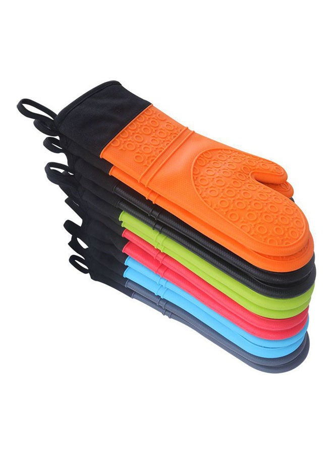 Insulation Gloves With Quilted Cotton Lining Professional Heat Resistant Cooking Pot Holders blue 35*35*35cm