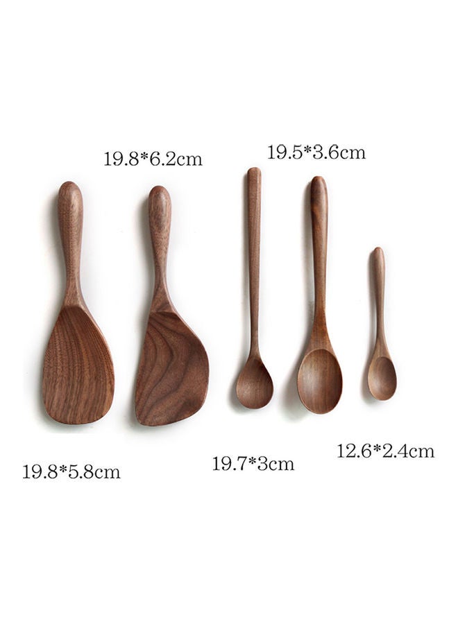 ملعقة مائدة خشبية من خشب الجوز الأسود بني 20*20*20سم - Image 5