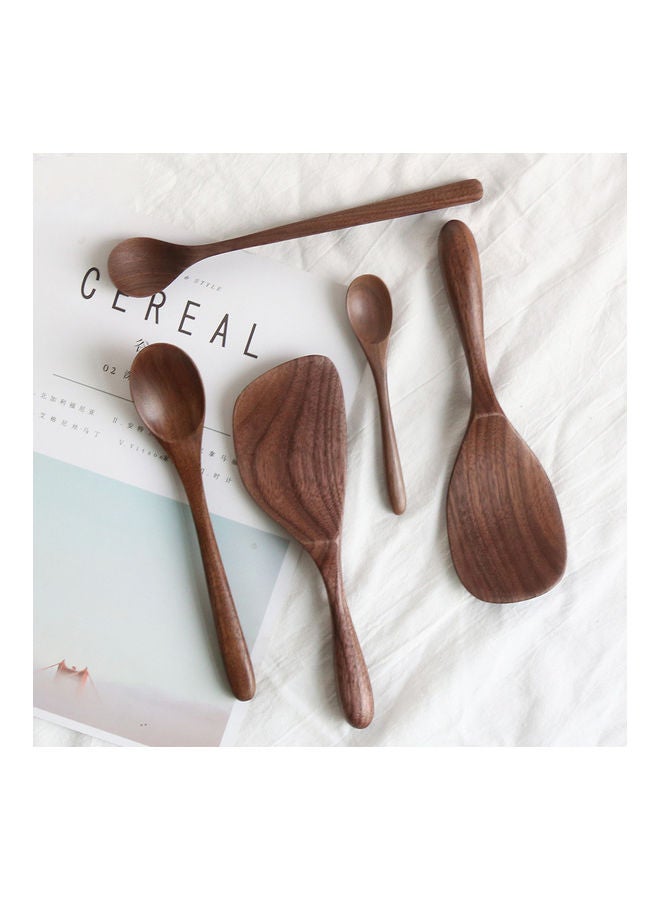 ملعقة مائدة خشبية من خشب الجوز الأسود بني 20*20*20سم - Image 2