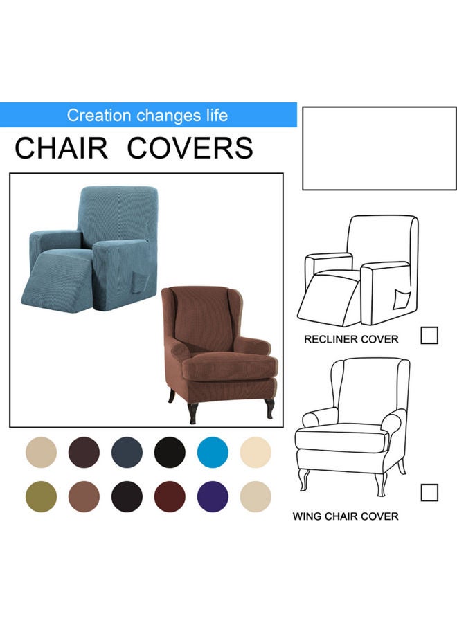 Generic - Sofa Covers Wing Chair Elastic Fabric Stretch Couch Slipcover Polyester Spandex Furniture Protector (Dark green) Dark green 28.00*6.00*28.00cm - Image 1