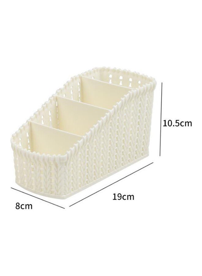 Home Office Storage Container Box Hollow Makeup Desktop Sundries Storage Basket beige 19*19*19cm  - Image 1