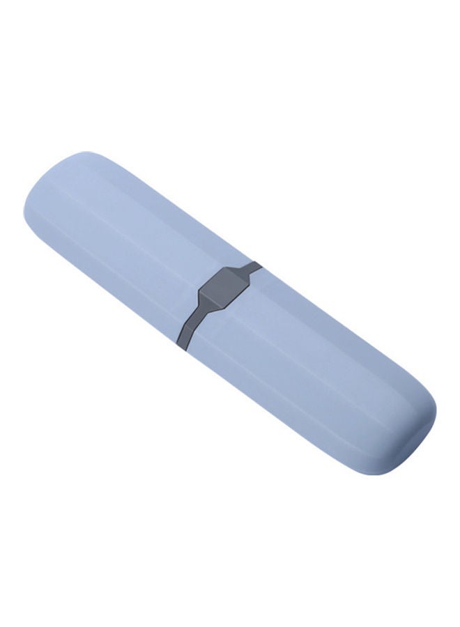 Generic Portable Travel Toothbrush Toothpaste Storage Box Case Cutlery Pencil Container Grey + Blue 20*10*20cm  - Image 1