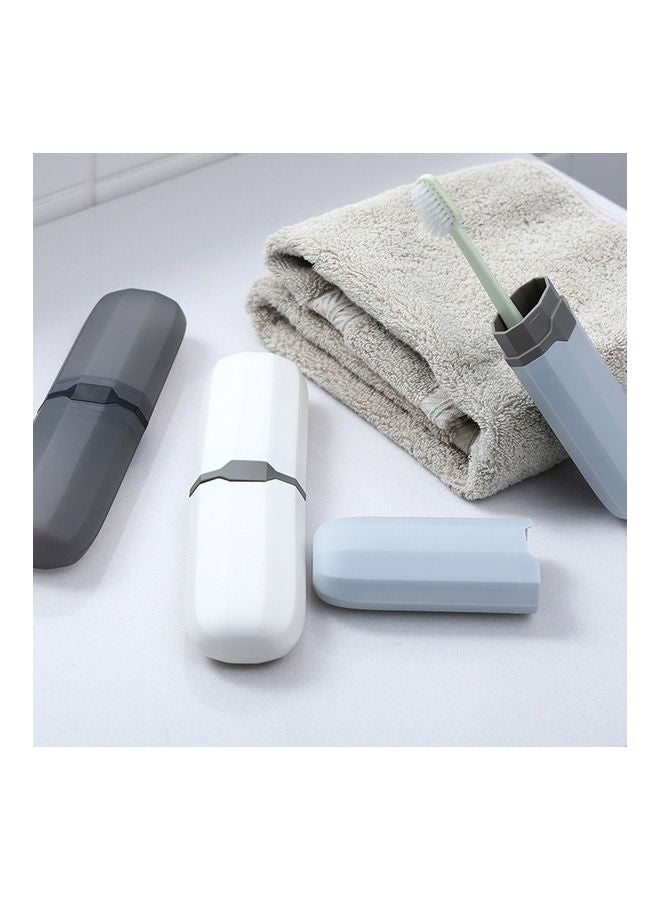 Generic Portable Travel Toothbrush Toothpaste Storage Box Case Cutlery Pencil Container Grey + Blue 20*10*20cm  - Image 2