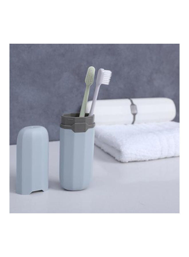 Generic Portable Travel Toothbrush Toothpaste Storage Box Case Cutlery Pencil Container Grey + Blue 20*10*20cm  - Image 3