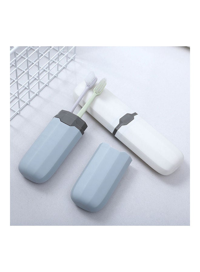 Generic Portable Travel Toothbrush Toothpaste Storage Box Case Cutlery Pencil Container Grey + Blue 20*10*20cm  - Image 4