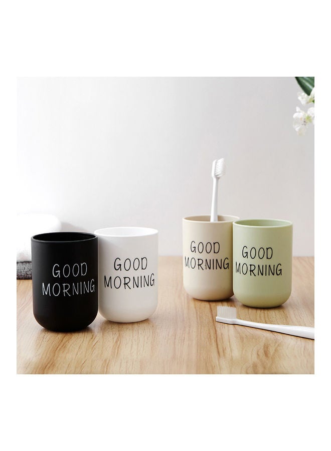330ml Good Morning Cup Toothbrush Holder Washing Drinking Bathroom Tooth Mug Khaki 20*10*20cm - Image 2