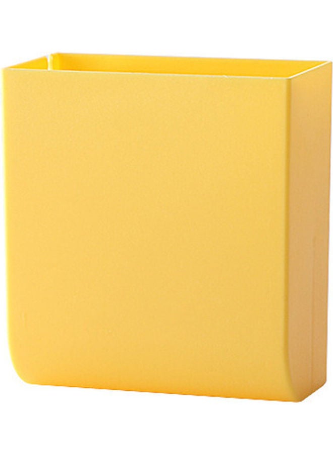 Wall Hanging Storage Box Multifunction Remote Control Storage Case Mobile Phone Plug Holder Stand Container yellow 11*11*11cm - Image 1