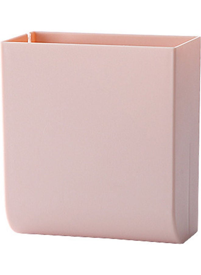 Wall Hanging Storage Box Multifunction Remote Control Storage Case Mobile Phone Plug Holder Stand Container Pink 11*11*11cm - Image 1