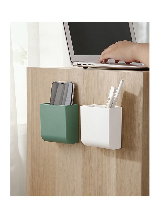 Wall Hanging Storage Box Multifunction Remote Control Storage Case Mobile Phone Plug Holder Stand Container white 10*10*10cm - Image 3