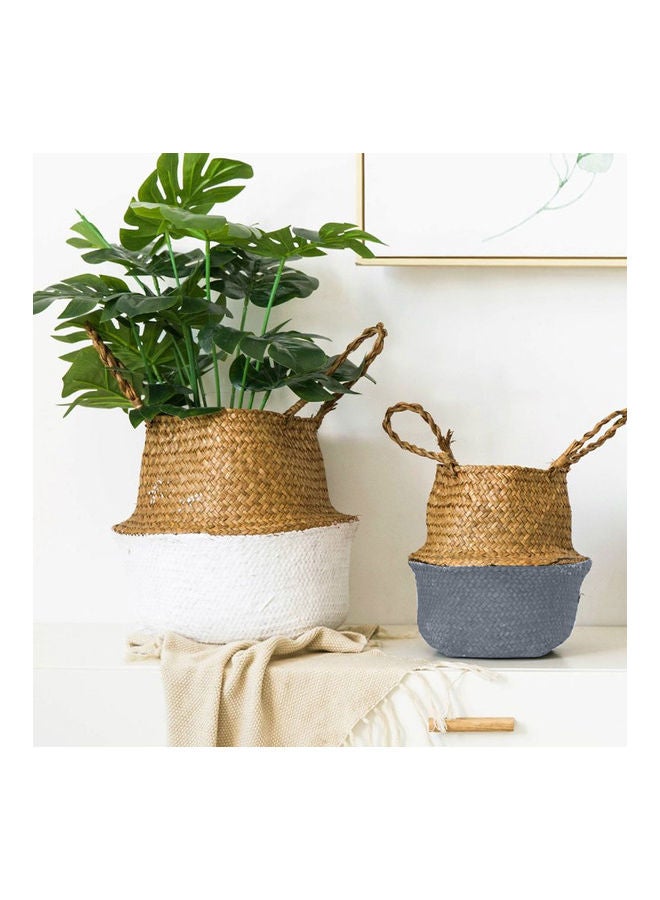 Generic - Seagrass Weaving Foldable Home Storage Bucket Toy Sundries Clothes Plants Basket Primary Color 20*10*20cm - Image 1