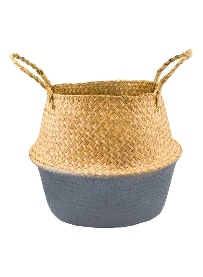 Generic - Seagrass Weaving Foldable Home Storage Bucket Toy Sundries Clothes Plants Basket Primary Color 20*10*20cm - Image 1