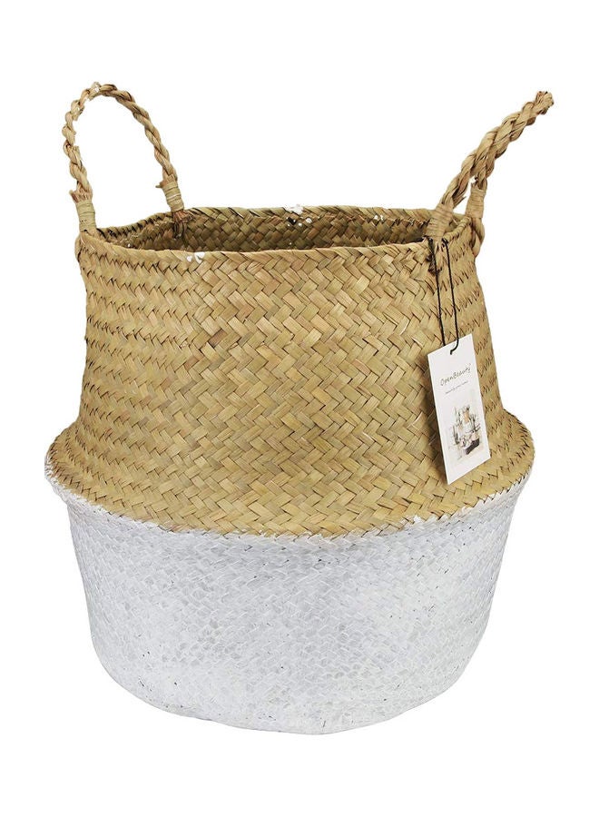 Generic - Seagrass Weaving Foldable Home Storage Bucket Toy Sundries Clothes Plants Basket Primary Color 20*10*20cm - Image 1