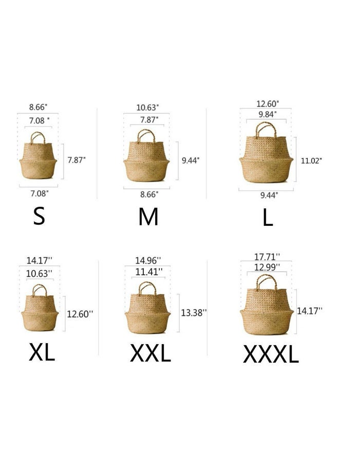 Generic - Seagrass Weaving Foldable Home Storage Bucket Toy Sundries Clothes Plants Basket Primary Color 20*10*20cm - Image 1