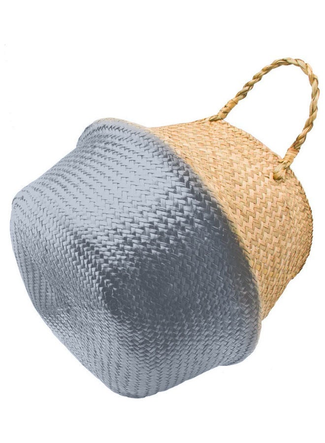 Generic - Seagrass Weaving Foldable Home Storage Bucket Toy Sundries Clothes Plants Basket Primary Color 20*10*20cm - Image 1