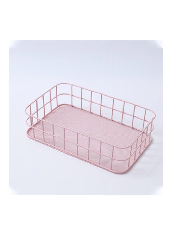 سلة تخزين من الحديد توضع على سطح الطاولة مع ملحق عصري للمنزل ، المكتب والمبيت . وردي 26*26*26سم - Image 1