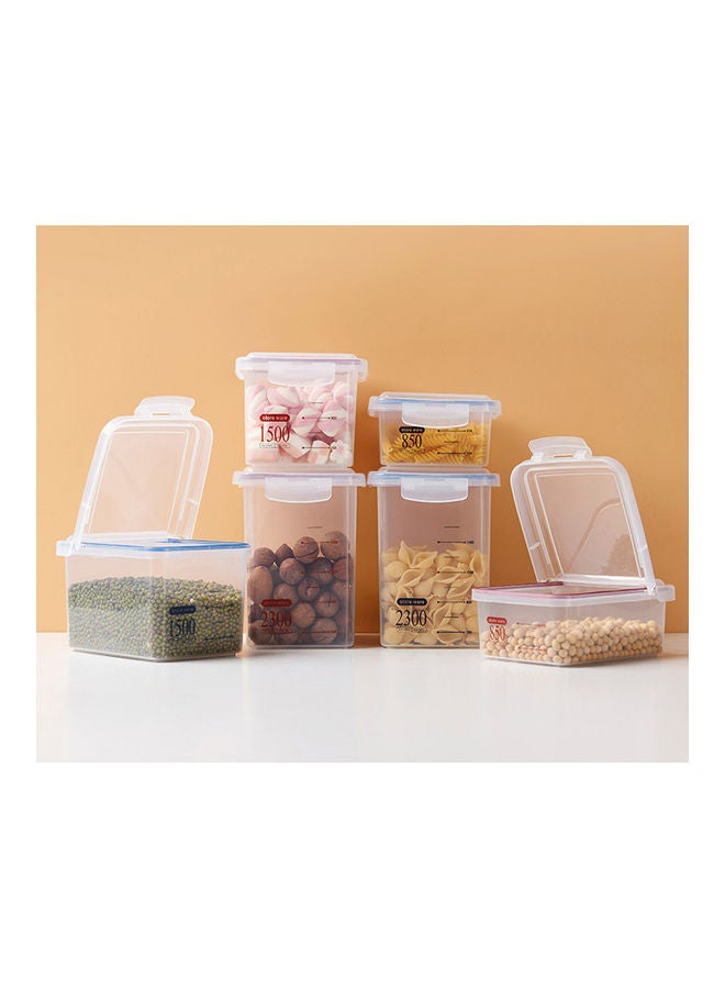 Storage Case Square Plastic Kitchen Cereals Fresh-keeping Dried Fruit Milk Powder Sealed Tank Blue 16*16*16cm - Image 2