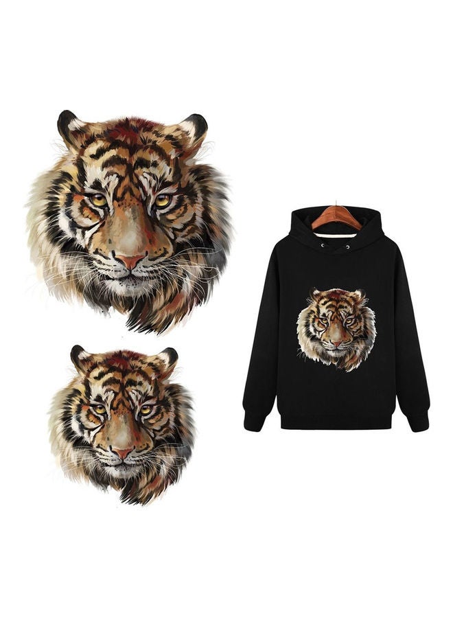 Tiger Head Patch Heat Transfer Sticker Iron-on Appliques DIY Clothes Decor multicolor 20*10*20cm - Image 1