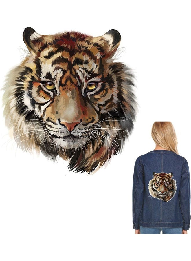 Tiger Head Patch Heat Transfer Sticker Iron-on Appliques DIY Clothes Decor multicolor 20*10*20cm - Image 2