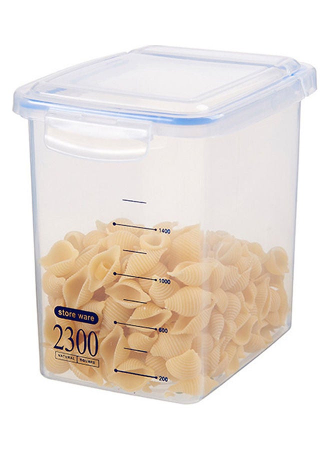 Storage Case Square Plastic Kitchen Cereals Fresh-keeping Dried Fruit Milk Powder Sealed Tank Blue 16*16*16cm - Image 1