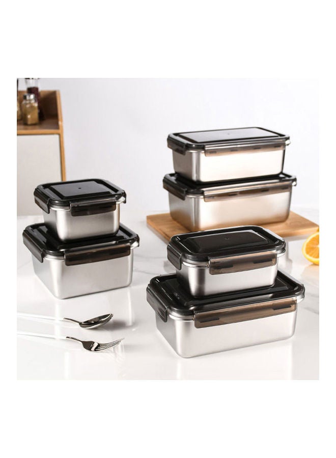 Fresh Keeping Box 316 Stainless Steel Crisper Super Large Capacity Refrigerator Special Frozen Storage Fruit Bento Box Volume:316 square 1500ml silver 17*17*17cm  - Image 2