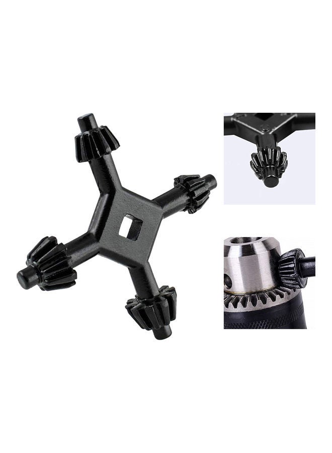 Universal Multi-purpose 4 in 1 4-Way Chuck Key Drill Wrench Repair Handwork Tool Black 20*10*20cm  - Image 1