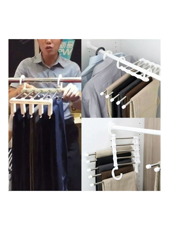 Multi-Layer Clothes Pants Hangers Wardrobe Jeans Stainless Steel Storage Rack White 20*10*20cm  - Image 3
