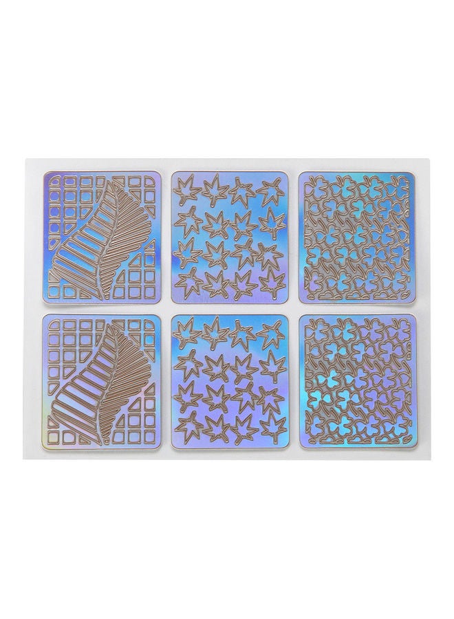 مجموعة ملصقات بشكل قوالب استنسل مفرغة من الفينيل مع خطوات إرشادية لفن طلاء الأظافر بشكل يدوي مكونة من 24 ملصق يضم كل منها 6 قوالب وكل قالب يضم 12 نمطاً مختلفاً متعدد الألوان - Image 4