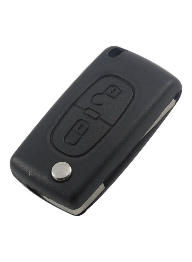 Generic - 2 Button Flip Key Shell Case For Peugeot 306 407 807 Citroen C3 C4 C6 Berlingo Black 20*10*20cm - Image 1