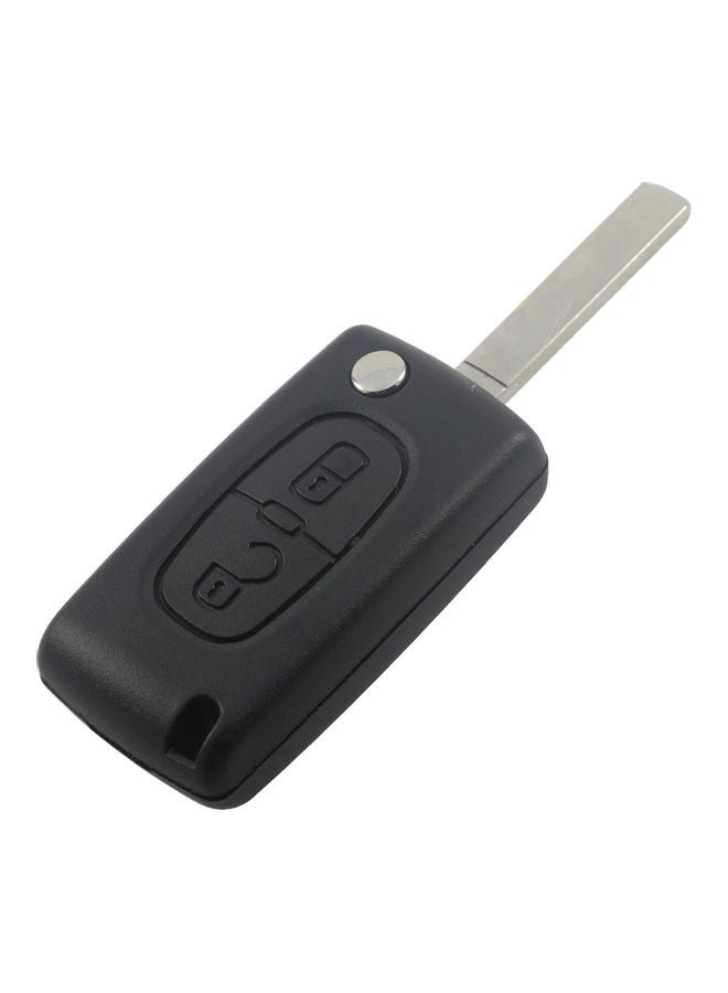 Generic - 2 Button Flip Key Shell Case For Peugeot 306 407 807 Citroen C3 C4 C6 Berlingo Black 20*10*20cm - Image 1