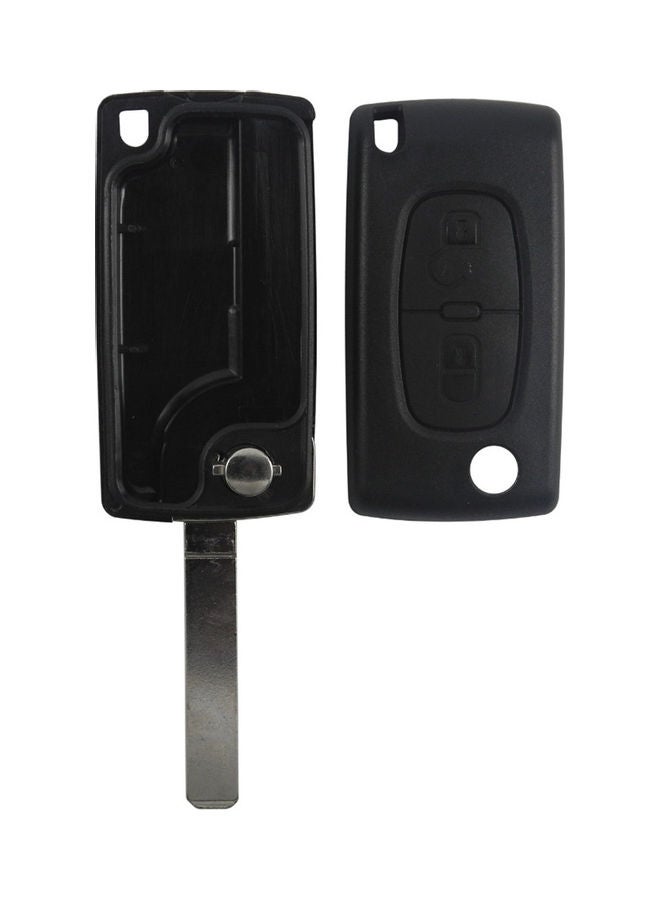 Generic - 2 Button Flip Key Shell Case For Peugeot 306 407 807 Citroen C3 C4 C6 Berlingo Black 20*10*20cm - Image 1