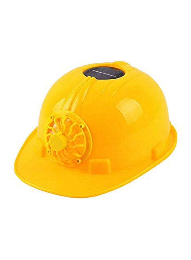 Outdoor Solar Power Cooling Fan Safety Helmet Workplace Protective Cap Hard Hat Yellow 20*10*20cm - Image 1