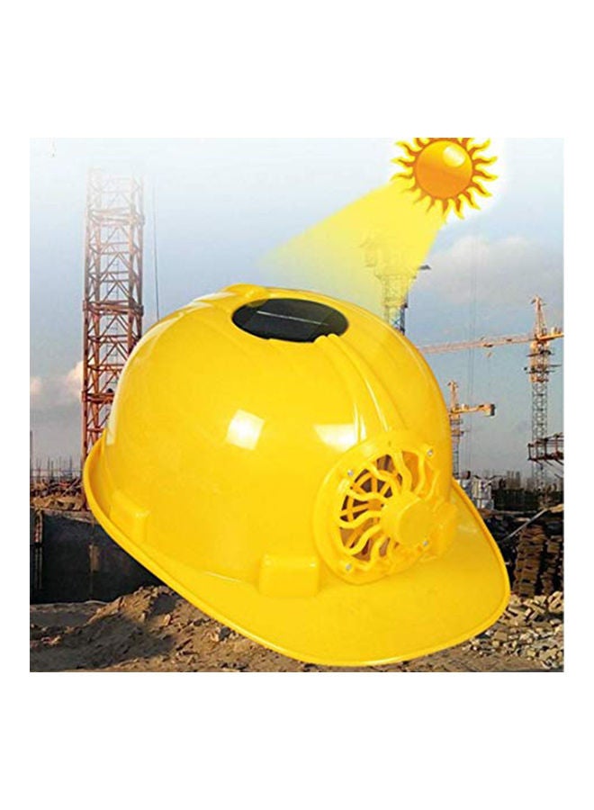 Outdoor Solar Power Cooling Fan Safety Helmet Workplace Protective Cap Hard Hat Yellow 20*10*20cm - Image 2