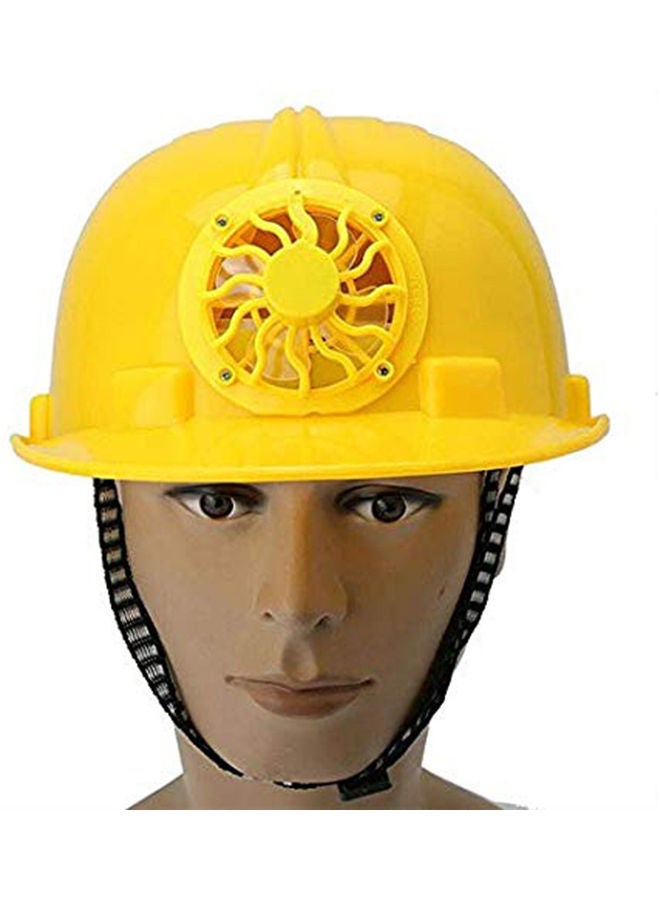 Outdoor Solar Power Cooling Fan Safety Helmet Workplace Protective Cap Hard Hat Yellow 20*10*20cm - Image 3