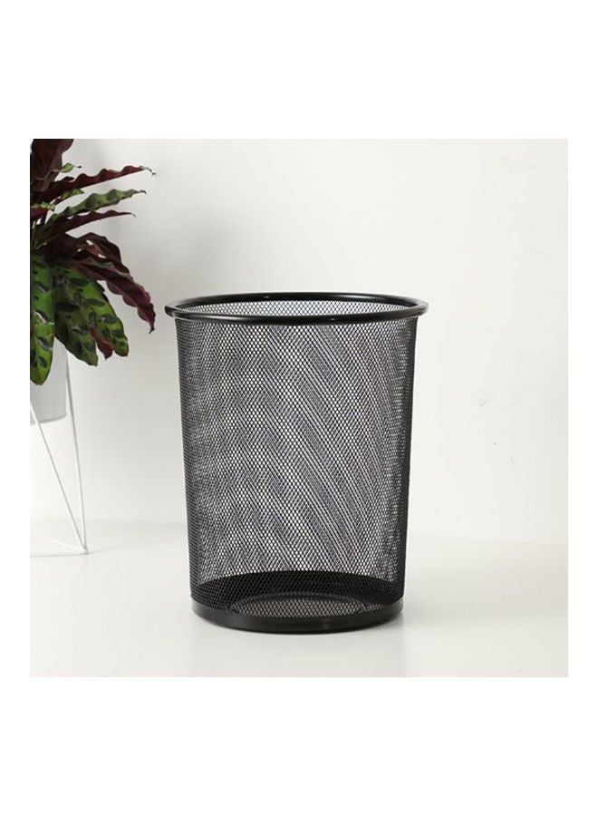 Mesh Trash Bin Paper Basket Kitchen Bedroom Office Rubbish Waste Holder Can Black 20*10*20cm - Image 4